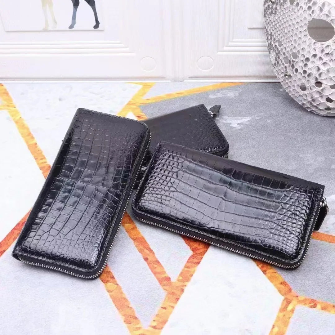 New Crocodile Leather Wallets For Men- Genuine Leather Man Clutch Bag,  Luxury Business Large Capacity Men's Designer Bag