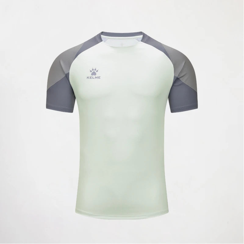 Kelme Men's Soccer Short Sleeve Gym Running Moisture Wicking Round Neck T-shirt for Training Exercise Gym Sports