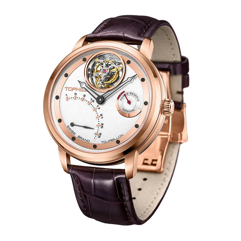 TOPHILL Tourbillon Watch for Men- Automatic Movement Men`s Luxury Waterproof Sapphire Glass Lens Watch