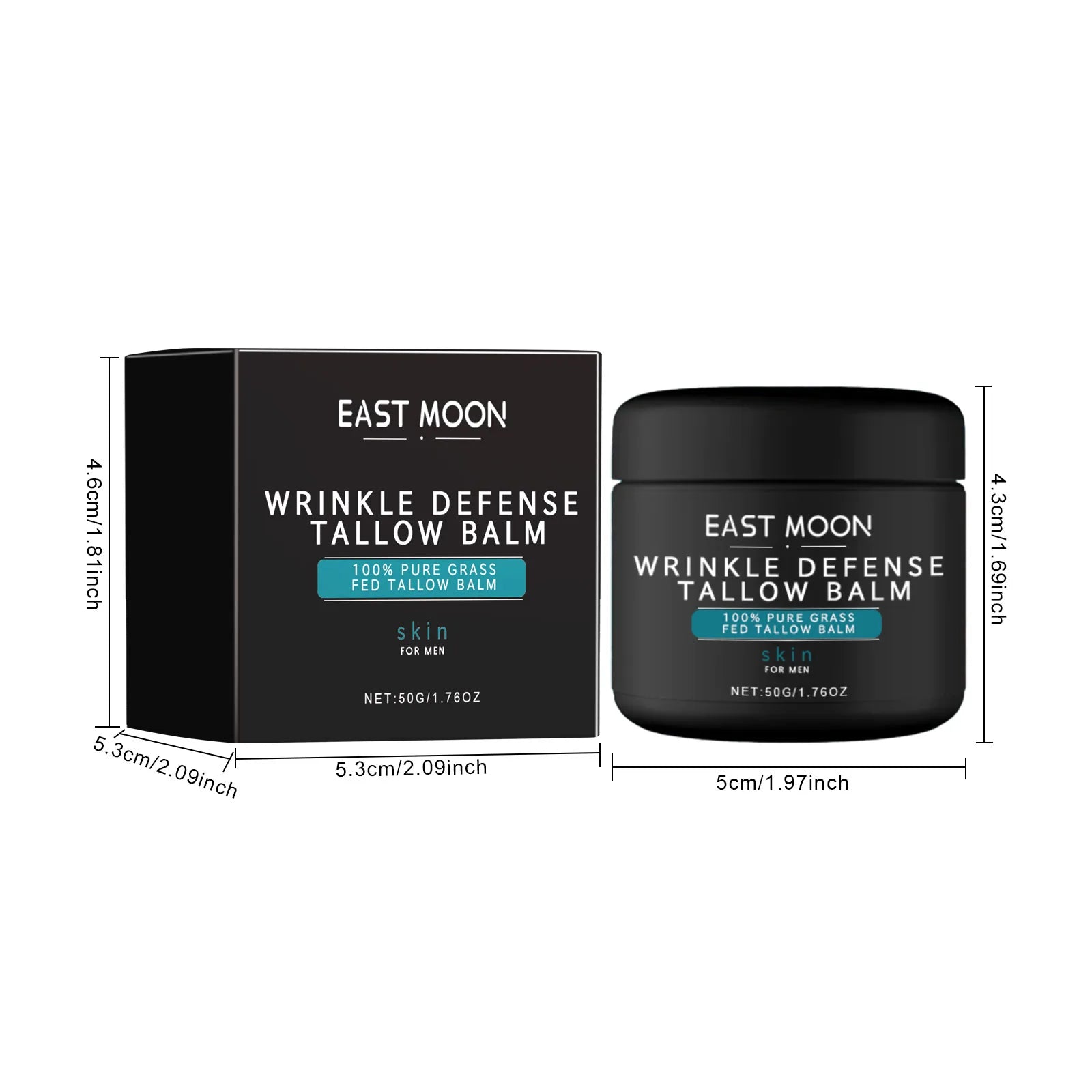 East Moon Wrinkle Defense Tallow Balm Fading Fine Lines On The Face, Anti Wrinkle Moisturizing Firming Revitalizing Skin Cream 1.76 oz