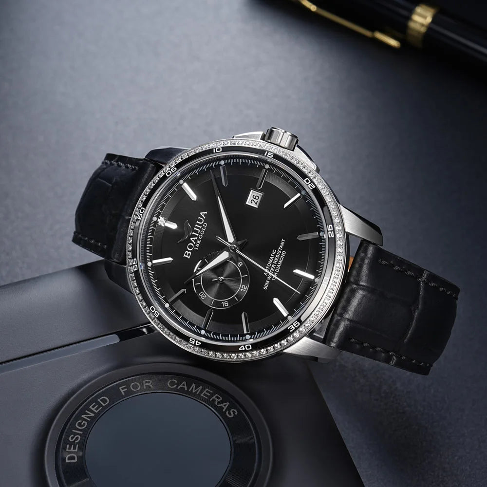 BORIAGE(BOAIJIUA) Fully Automatic Mechanical Men's Watch  50m Water Resistant  MIYOTA 8217 Automatic Mechanical Movement