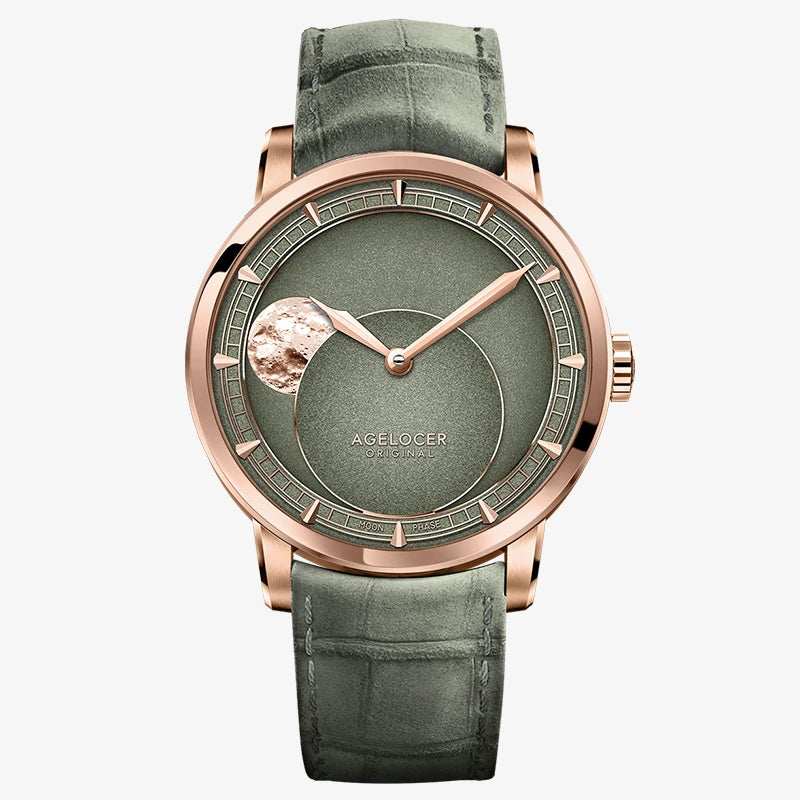 AGELOCER  Major Breakthrough 29.51-Days MoonPhase Original Astronomer Men's Mechanical Watch.