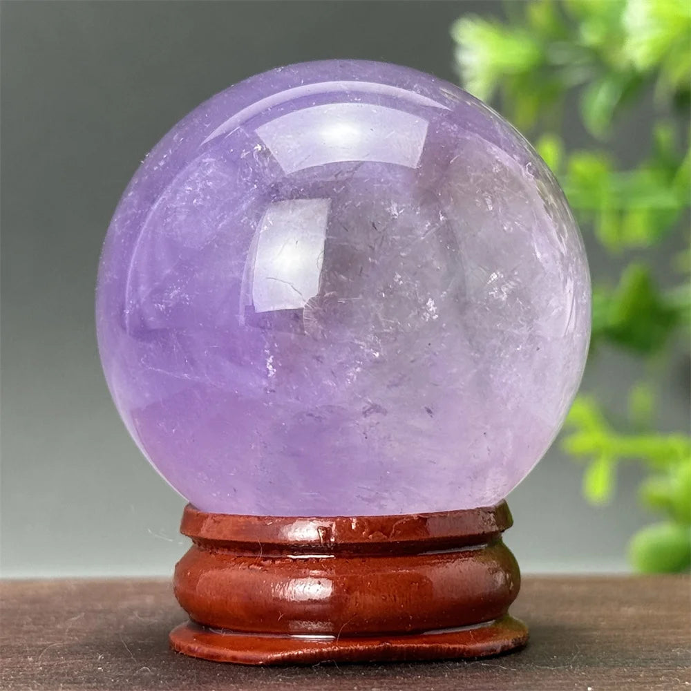Natural Amethyst Ball Quartz Crystal Ball- Home, Office Decoration Energy Wicca Reiki Spiritual Meditation Witchcraft Divination