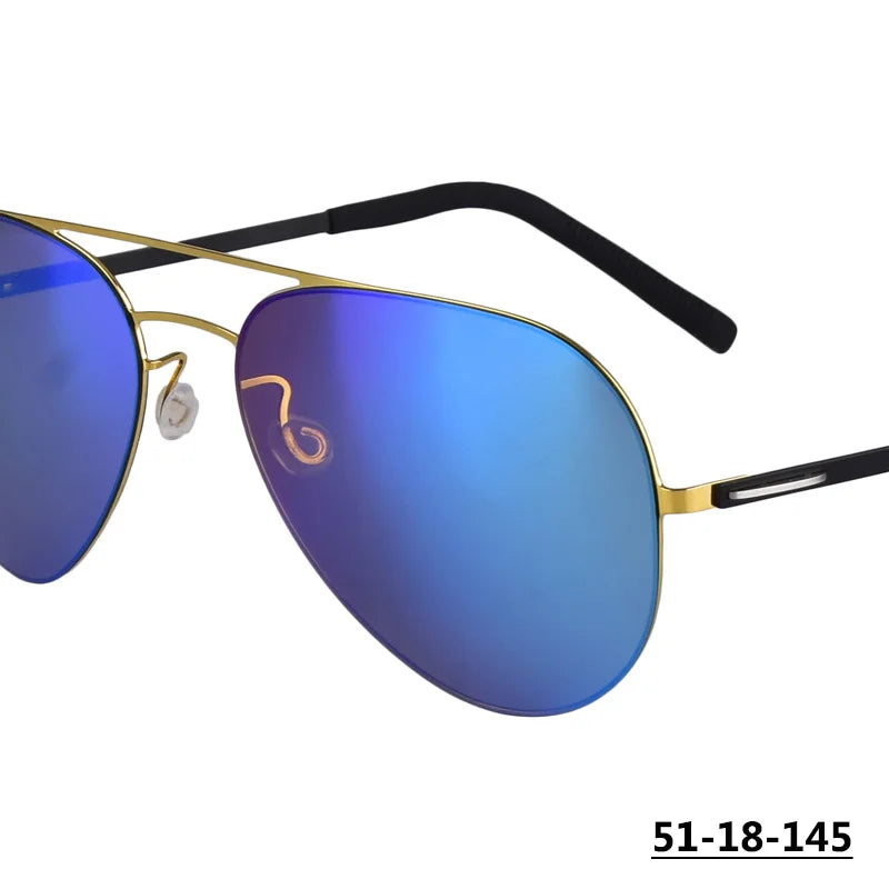 Denmark Designer Pilot Sunglasses -Unisex Polarized Oval Sun Glasses for Everyday, Fishing, or Driving Anti Glare Double-Beam Eyewear