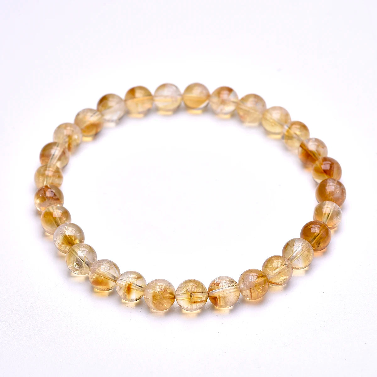 3A Natural Reiki Healing Energy Yelllow Citrine Quartz Chakra Meditation Degausst Beads Bracelets - Unisex Lucky Jewelry