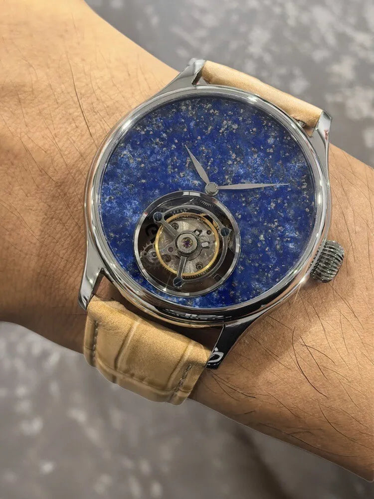 Customized 42mm Formal Light Luxury Business Tourbillon Manual Mechanical Watch for Men.