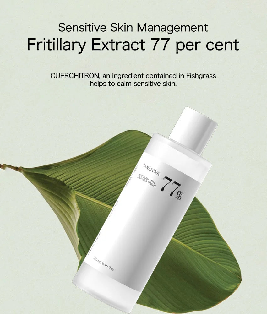 Sanlivna Korean Skincare Heartleaf 3-Piece Set - Soothing Cleanse & Pore Care with Quercetin-Unisex