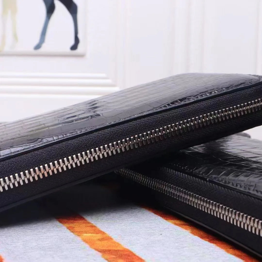 New Crocodile Leather Wallets For Men- Genuine Leather Man Clutch Bag,  Luxury Business Large Capacity Men's Designer Bag