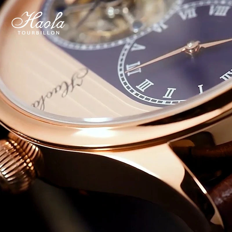 Haofa Flying Tourbillon Men`s Watch- Sapphire Manual Mechanical Movement Watches for Men, Luxury Business Casual Waterproof 1025