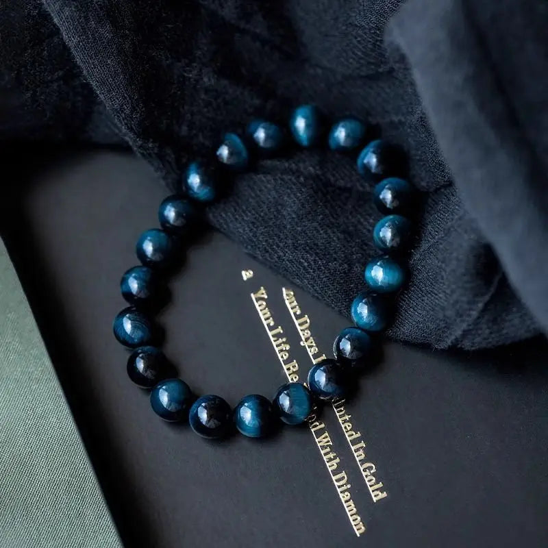 Original 7a Grade Natural Tiger Eye Planet Bracelet- South Africa Blue Tiger Eye Vintage Style Unisex Bracelet.