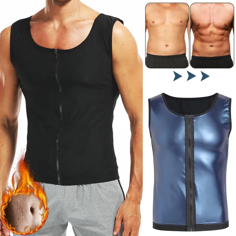 Men`s Abdomen Body Reduce Shaper and Sweat Fitness Sauna Vest - DeRae's Shop For Goods