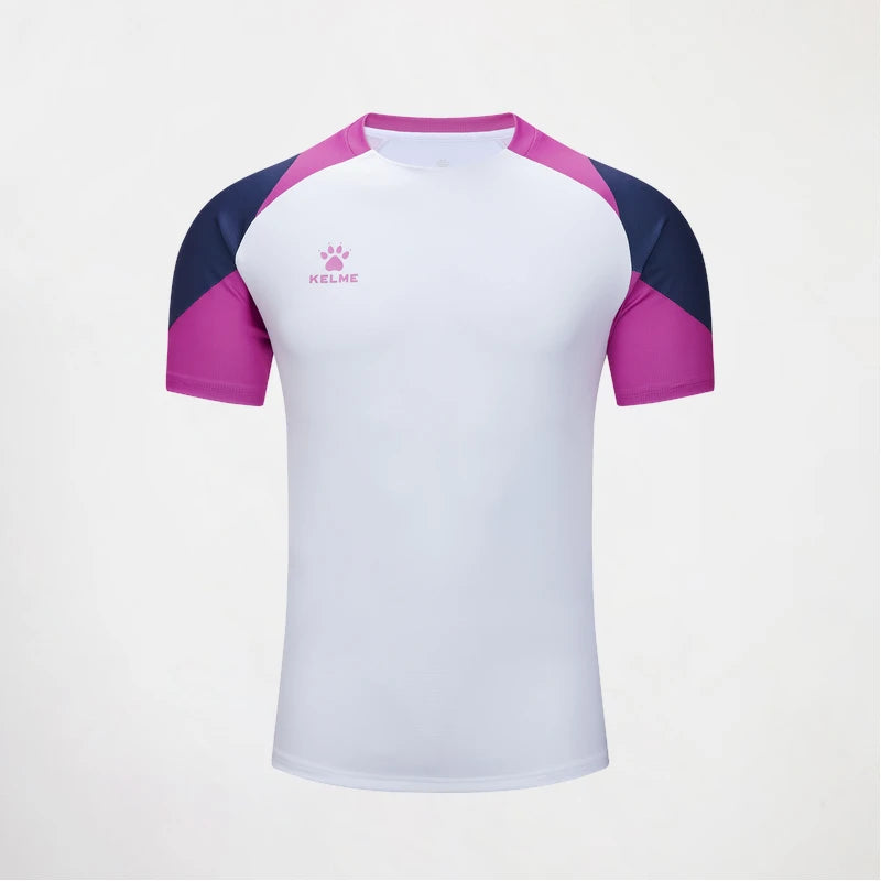 Kelme Men's Soccer Short Sleeve Gym Running Moisture Wicking Round Neck T-shirt for Training Exercise Gym Sports