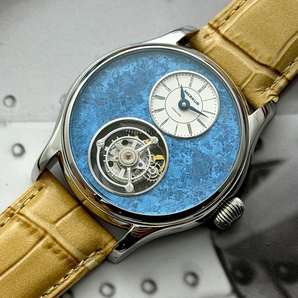 Merkur 100% Tourbillon Watch Men's Sapphire Watch For Men- Luxury Mechanical Wristwatches Waterproof Relogio Masculino 42mm