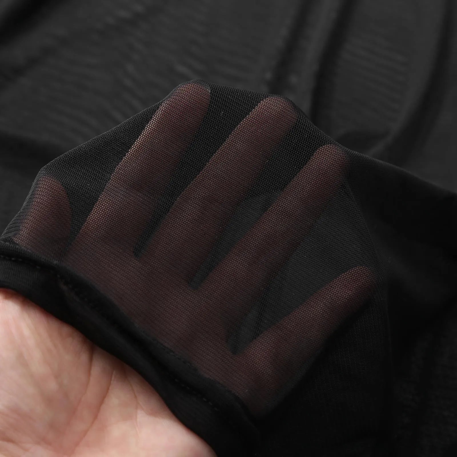 Men`s Thin Design Summer- Round Neck See Through Mesh Long Sleeve - DeRae's Shop For Goods